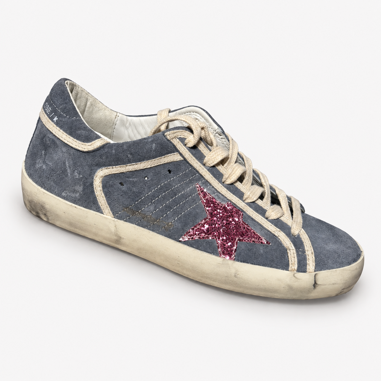 Golden Goose Super-Star Glitter Star – Grey Bubblegum Pink